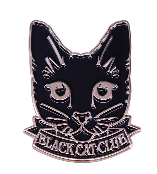 

black cat club pin crazy cat lady brooch perfect cat lover collection3431426, Gray