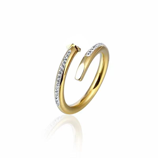 

nail rings one row diamond love screw ring mens rings letter c classic men titanium steel designer for women luxury gifts woman girl silver
