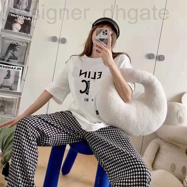 

women's t-shirt designer spring/summer 2002 new tide brand competition ce lin letter printing short sleeve t-shirt for men and women co, White