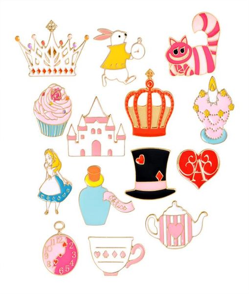 

castle crown magic hat candle maid coffee cup cupcakes teapot pill bottle personality special brooch rabbit clock3263111, Gray