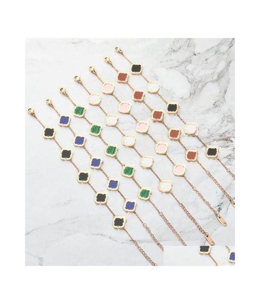 

charm bracelets 7 colors fashion designer clover bracelet lucky love expend glory riches fashions design women wedding party bangl1314010, Golden;silver