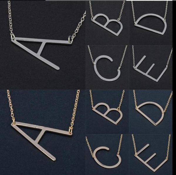 

az english alphabet initial letter necklace silver gold rose plated capital letter pendant necklaces fashion jewelry for wome6258341