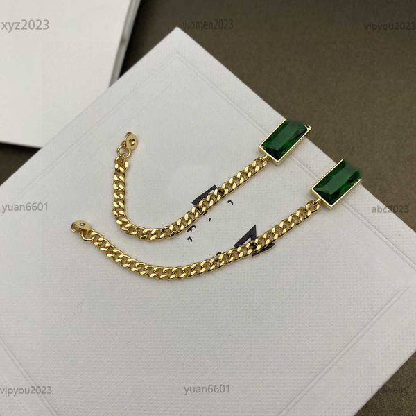 

designer women earrings green rectangular gemstone decoration jewelry chain pendant earring #including brand box preferred gift, Silver