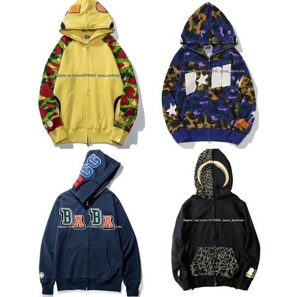 

shark hoodie mens designer hoodies designer hoodie men bathing ape hoody cotton fashion designer clothing bathe ape graffiti hoodie pure cot, Black