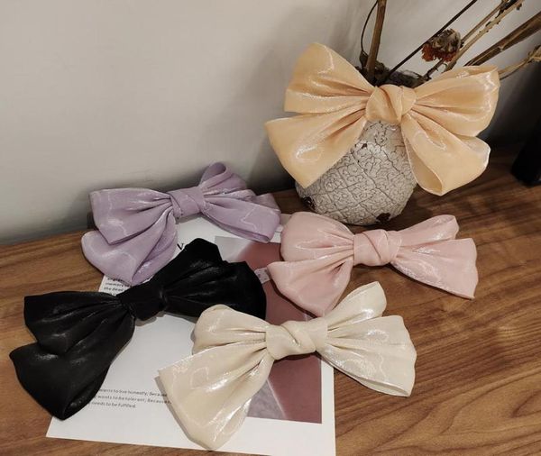 

new silk big bow bright silk hairpin in 2021 korean bangs mother039s pearl hairpin whole of japanese spring hair accessorie9537199, Golden;silver