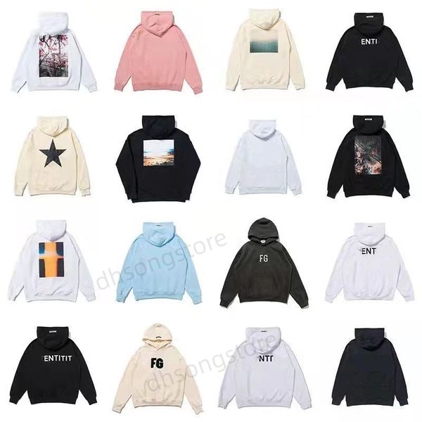 

designer warm hooded hoodies sweater men's women's fashion streetwear pullover sweatshirts loose essent hoodie couple clothing tec, Black