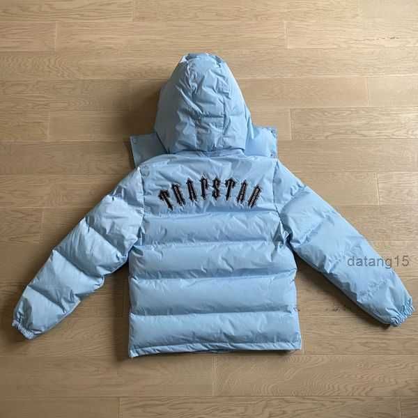 

men's winter warm trapstar london hoodie detachable hooded down jacket black red embroidered letter coat h95y h95y