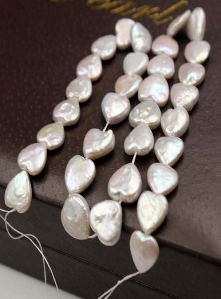 

100 natural freshwater pearl heartshaped baroque pearl for women diy earrings racelet necklace fashion jewlery christmas gift3957322, White