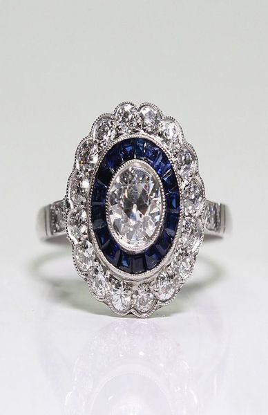 

silver plated round sapphire ring for exquisite women bride princess wedding engagement ring us size 5137668144
