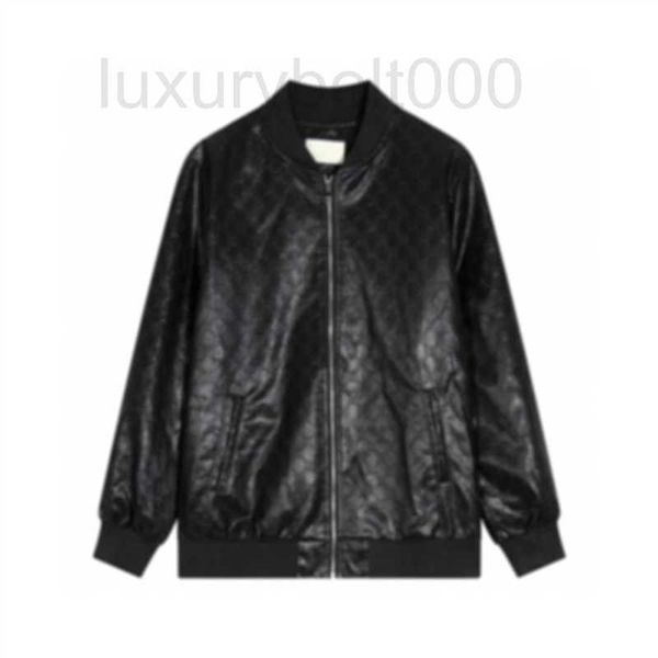 

men's leather & faux designer fashion mens leather clothing jacquard letter classic print streetwear outwear jacket coat m-2xl tq8v, Black
