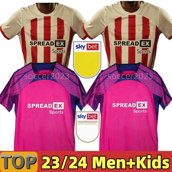 

4xl 2023 2024 sunderland soccer jerseys stewart simms roberts amad clarke dajaku embleton evans o'nien pritchard, Black;yellow