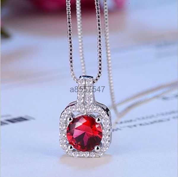 

fashion simple jewelry 925 sterling silver round cut 5a cubic zirconia cz party clavicle chain diamond women cute necklace pendant gift 357i