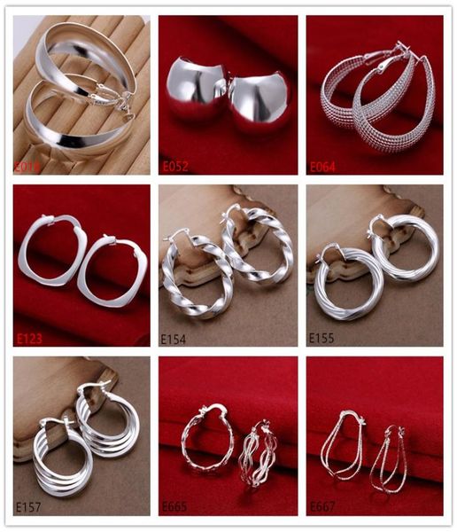 

new arrival women039s sterling silver plated earring 10 pairs a lot mixed style eme61brand new fashion plate 925 silver ear cl1394985