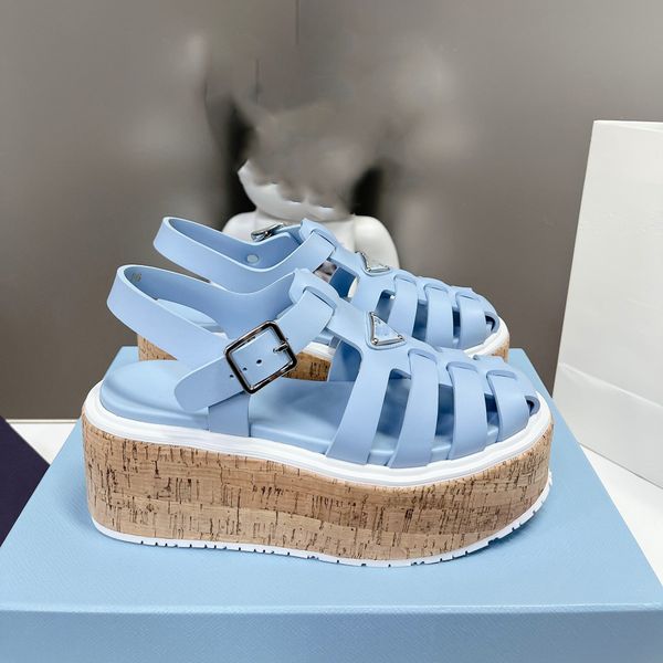 

designer beach shoes rubber wedge sandals women woven slippers fashion footwear outdoors slides woman shoe pink gifts vf