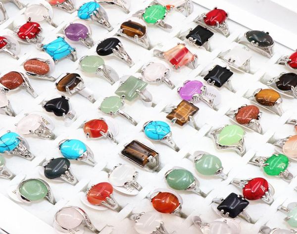 

30pcs rings mix random color style stone alloy ring fashion jewelry women party wedding5928628, Silver