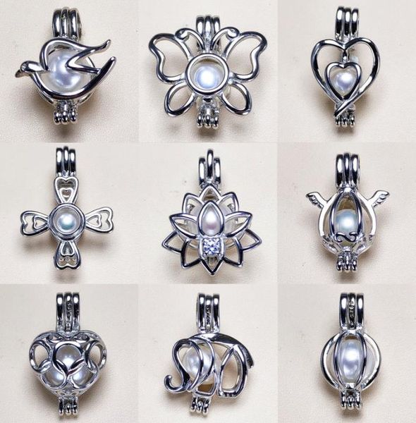 

whole s925 sterling silver pendant settings cage pearl necklace settings openable diy pearl necklace women fashion jewelry wed4354412, Slivery;crystal