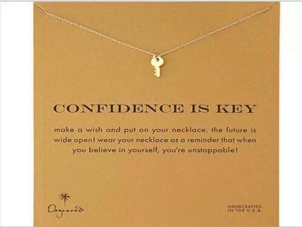 

dogeared necklace with keyconfidence is key silver and gold color no fade and 535180