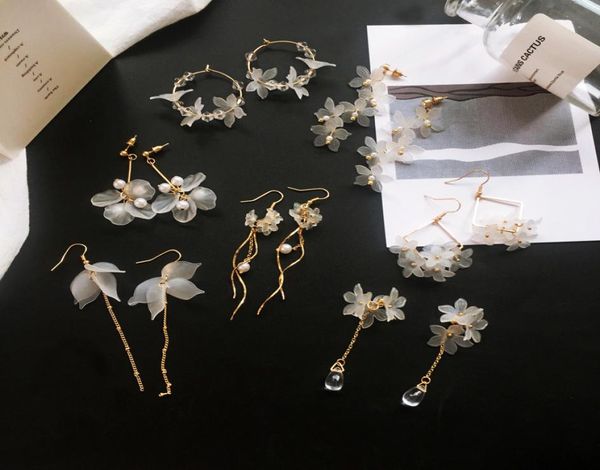 

2020 new flower handmade bohemia boho earrings women fashion long hanging earrings crystal female wedding earings party jewelry3808938, Golden;silver