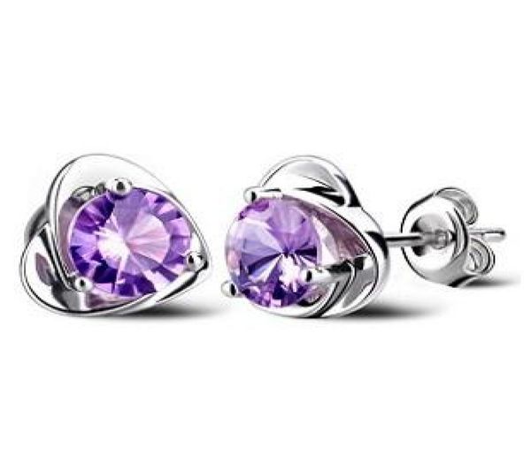 

925 sterling silver item crystal jewelry vintage wedding charms purple rose love heart shaped new arrival1975660, Golden;silver