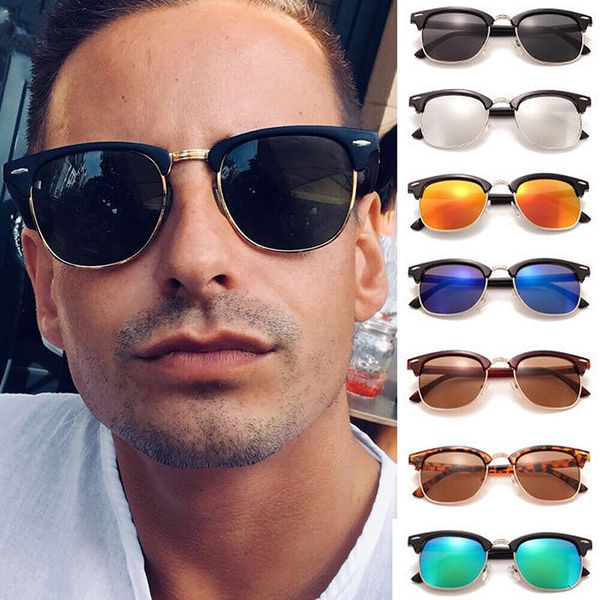 

sunglasses mens womens universal polarized classic semirimless retro sun glasses bevel mirror summer 230707, White;black
