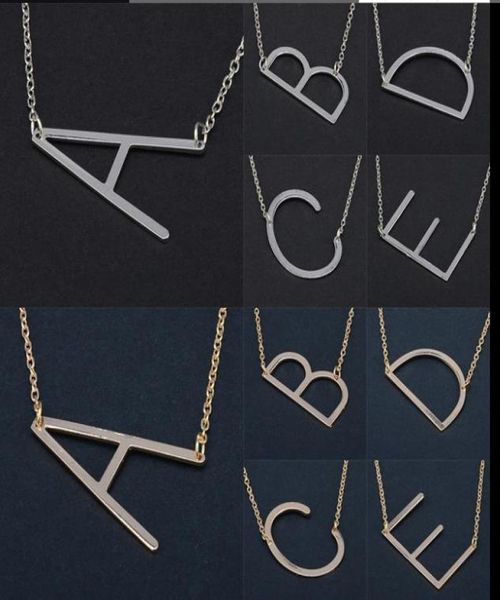 

az english alphabet initial letter necklace silver gold rose plated capital letter pendant necklaces fashion jewelry for wome1386586