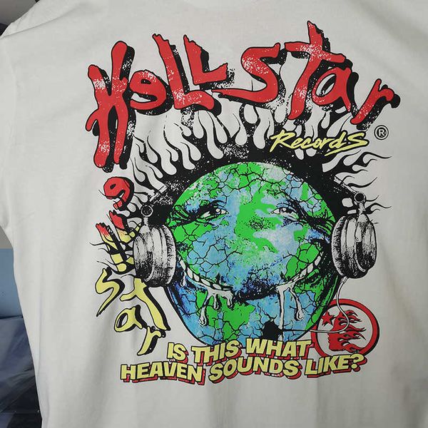 

men's t-shirts real oversized hellstar studios globe tee european and american high street trend men women short sleeved t-shirt, White;black