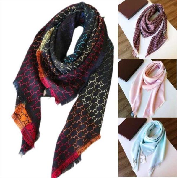

2021 square scarf oversize classic check shawls scarves for men and women designer kerchiefs luxurys gold silver thread plaid shawl multicol, Blue;gray