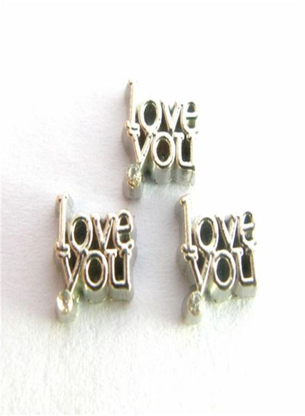 

new design fc816 floating locket charms 10pcs love you for floating living locket as gift wholes 4496173, Blue;slivery