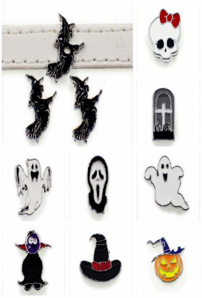 

10pcs 8mm halloween witch pumpkin slide sharms wristband charms fit 8mm pet collar wristband bracelet jewelry making8085753, Bronze;silver