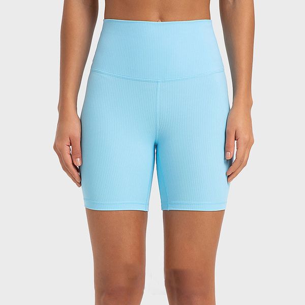 

l364 ribbed shorts high rise short casual yoga shorts solid color sweatpants women running tight short pants