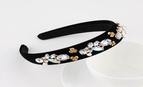 

wide headbands fashion women baroque pearl gemstone hair accessories head band fashion headwear wide hairbands for women9990308, Silver