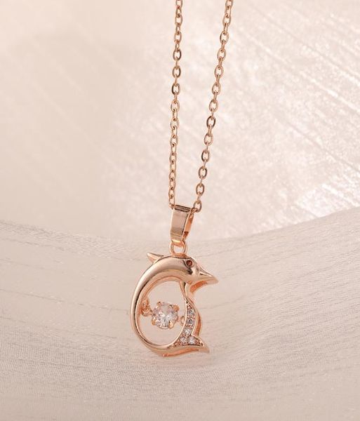 

korean version of the smart little dolphin pendant necklaces women ins net red temperament fashion necklace1065667, Silver