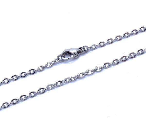 

100 stainless steel necklace vintage fashion jewelry links rolo chain for women 1 mm 16quot 36quot inches chain5284313, Silver
