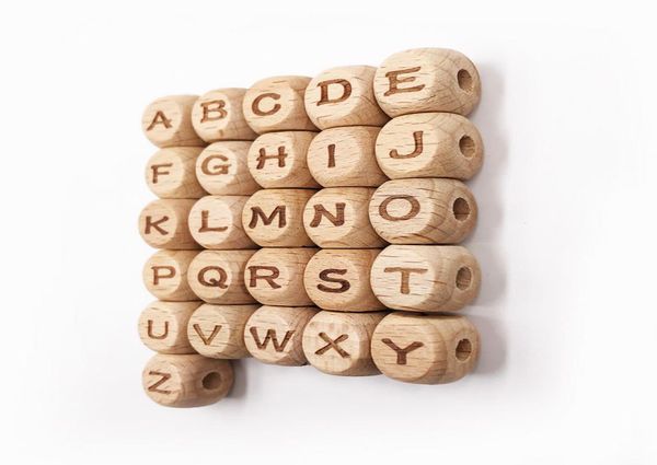 

26pcs natural wooden square beads alphabet az letters wood spacer beads for baby teether pacifier clip diy for jewelry making6945862, Black