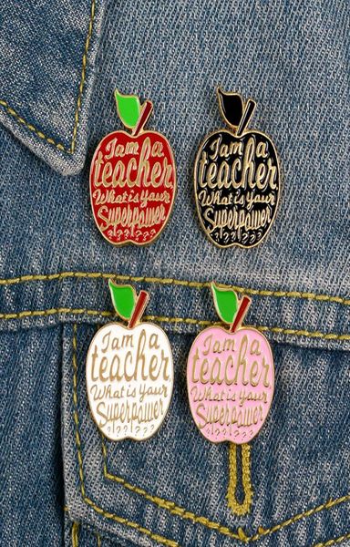 

foreign trade creative teacher039s day gift brooch fourcolor apple enamel teacher collar pin whole cute enamel badge stude1492628, Gray