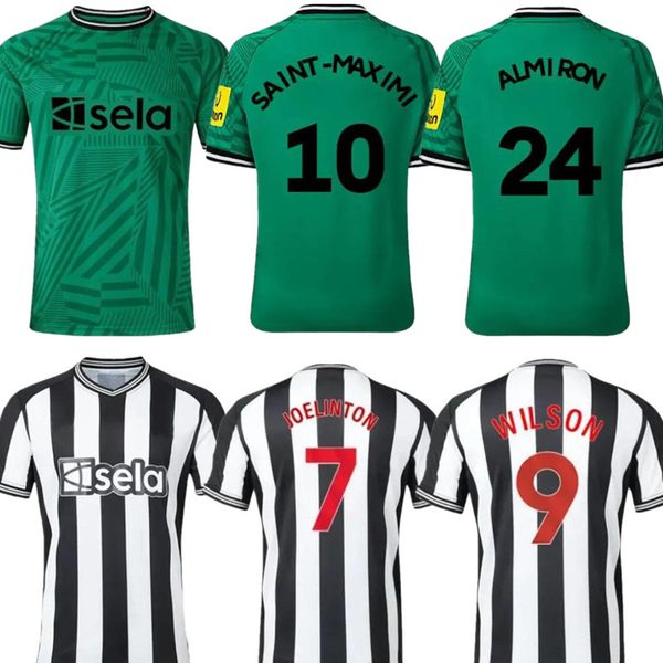 

bruno g. 23 24 soccer jerseys isak nufc home joelinton trippier 2023 2024 football shirt maximin men kids sets, Black;yellow
