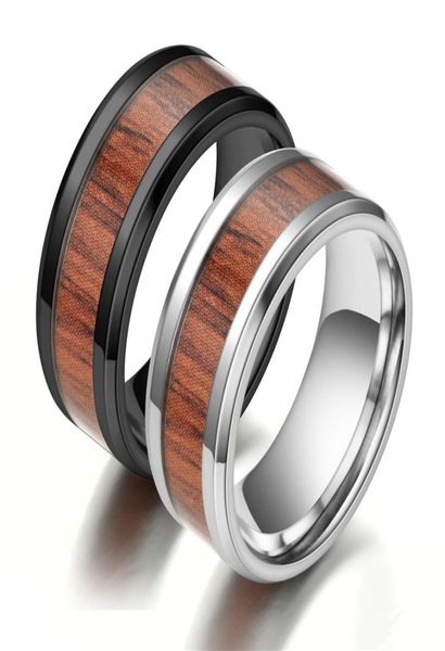 

wood grain polishing men band ring middle 100 stainless steel wedding bands multisize 6137322716, Silver