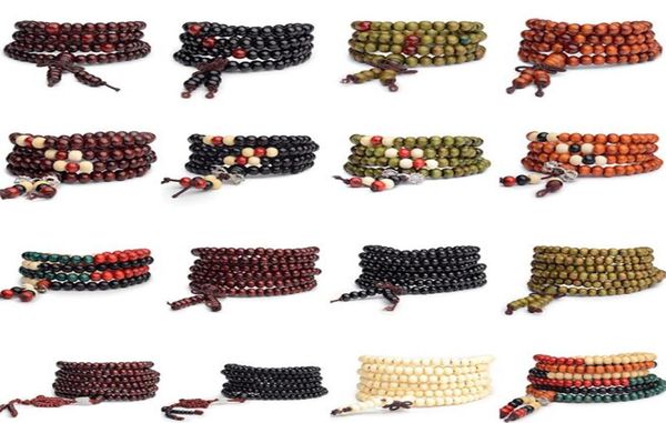 

man beaded bracelets 6mm natural strands red sandalwood dhl prayer japa rosary mala tibetan buddhist meditation wood rosary bead b8006955, Black