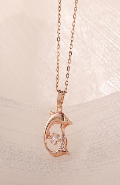 

korean version of the smart little dolphin pendant necklaces women ins net red temperament fashion necklace3687282, Silver