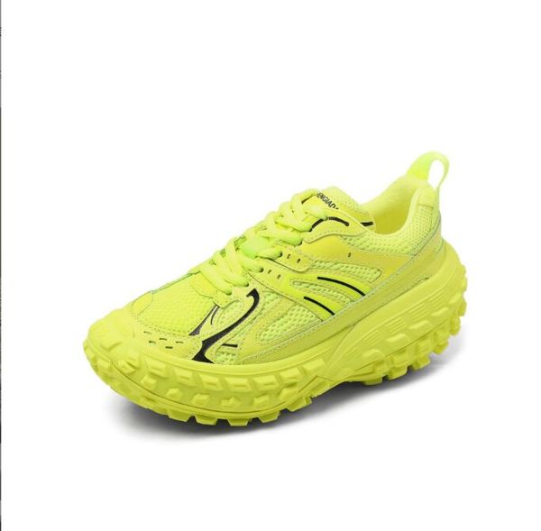 

men safety jogging shoes luxury designer women's defender shoes thick 9cm bottom mesh leisure sneakers tank tire boots, Black