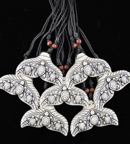 

whole 12pcs cool ethnic tribal white imitation yak bone sharkwhale tail surfing turtles pendant necklace mermaid tail charms 9371543, Silver