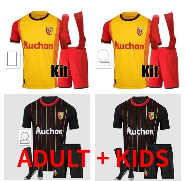 

23 24 maillot rc lens soccer jerseys kid kit sainte football shirts de foot home away training 2023 2024 player version fofana buksa, Black;yellow