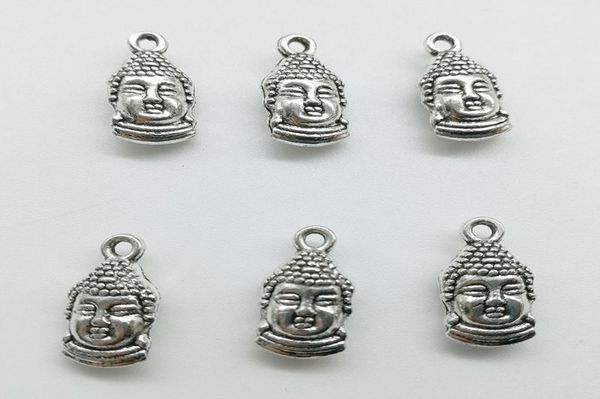 

50pcslot twosided buddha head alloy charm pendant retro jewelry diy keychain tibet silver pendant for bracelet earrings 157mm9938463, Bronze;silver