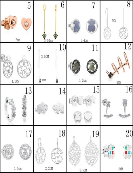 

2020 100 925 sterling silver bear stud earrings classic pierced stud earrings jewelry manufacturers whole 116534289, Golden;silver