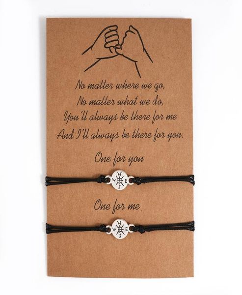 

aunt niece mother daughters grandma granddaughter love friends thanksgiving gift pinky swear promise compass bracelets for women7703493, Golden;silver