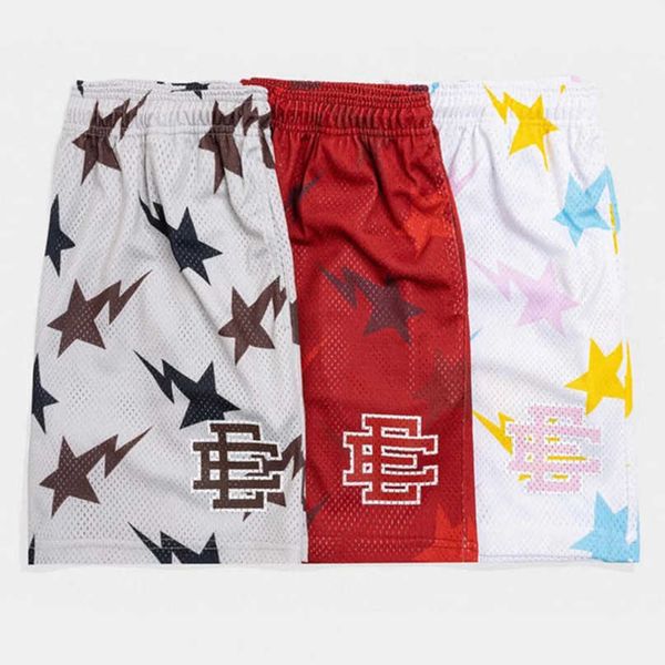

men's fashion luxury ee shorts basic eric emanuel new york city skyline brand men women basketball pants casual loose fitness sports me, White;black