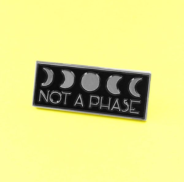 

simple moon not phase black billboard brooch enamel moon phase brooch magic pagan wicca badge gothic art accessory broche3487549, Gray