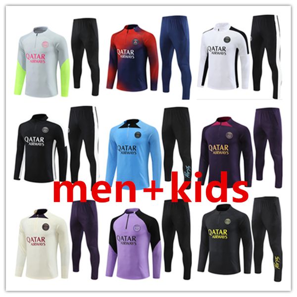 

psgs tracksuit paris mbappe football jerseys training suit jersey soccer tuta maillot survetement foot futbol chandal designer shoes jacket, Black