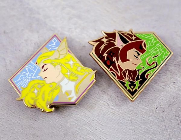 

animation she ra princess of power enamel pin princess power catra adora accessory nostalgia medal brooch backpack decor unique je3927502, Gray