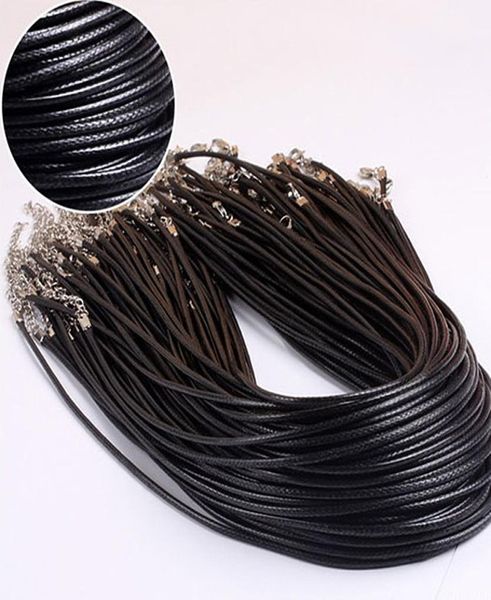 

ed braided rope 2mm black pu leather cord chain necklace silver clasp string ropes men women gargantilha 377995